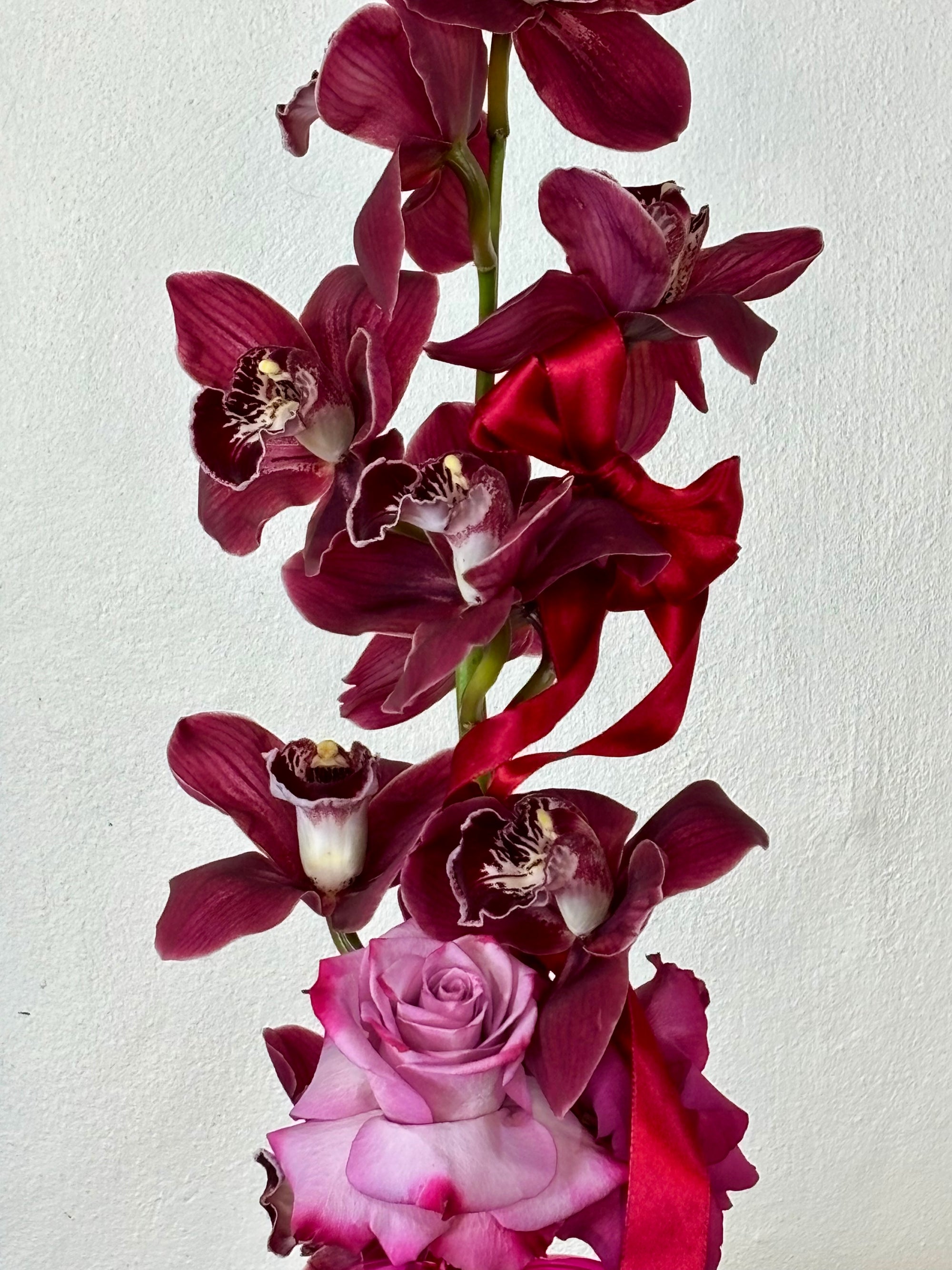 Glass Heart Vessel Orchid Arrangement // Valentine's Day 2026
